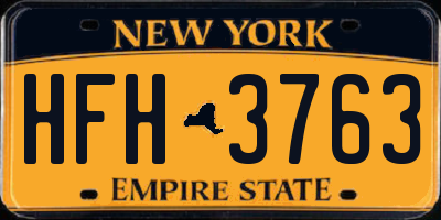 NY license plate HFH3763
