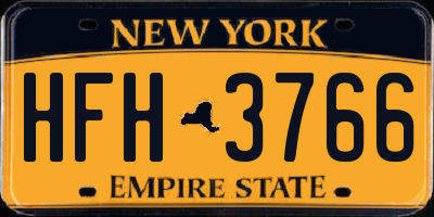NY license plate HFH3766