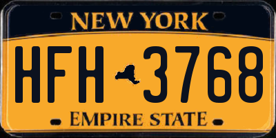 NY license plate HFH3768