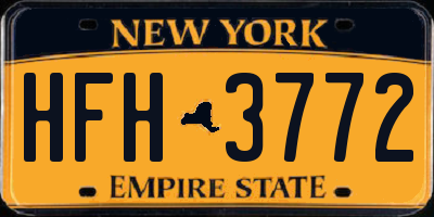 NY license plate HFH3772