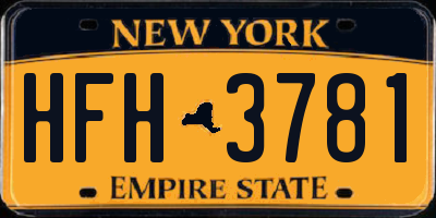 NY license plate HFH3781