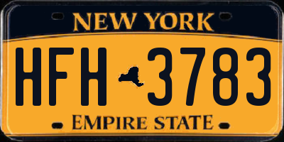 NY license plate HFH3783