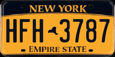 NY license plate HFH3787