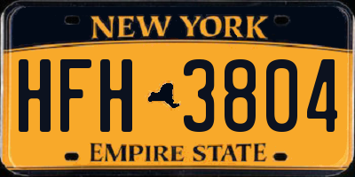 NY license plate HFH3804