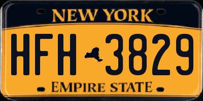 NY license plate HFH3829