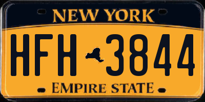 NY license plate HFH3844