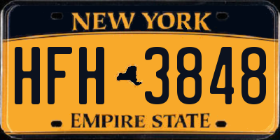 NY license plate HFH3848