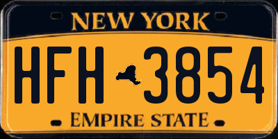 NY license plate HFH3854