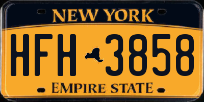 NY license plate HFH3858