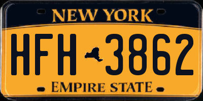 NY license plate HFH3862