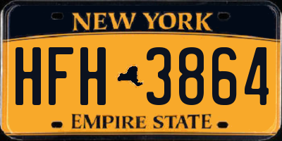 NY license plate HFH3864