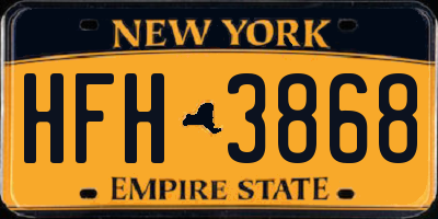 NY license plate HFH3868