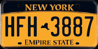 NY license plate HFH3887