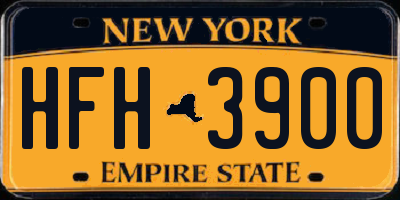 NY license plate HFH3900
