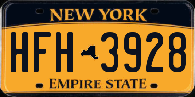 NY license plate HFH3928