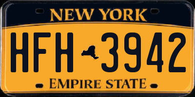 NY license plate HFH3942
