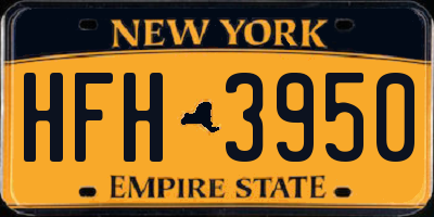 NY license plate HFH3950
