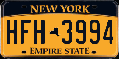 NY license plate HFH3994