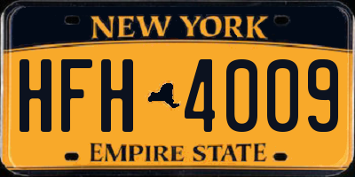 NY license plate HFH4009