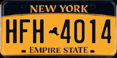 NY license plate HFH4014