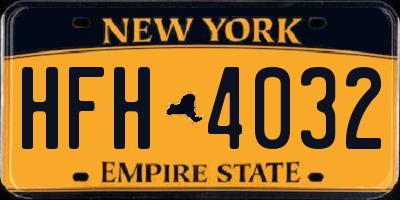 NY license plate HFH4032