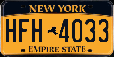NY license plate HFH4033
