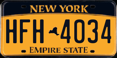 NY license plate HFH4034