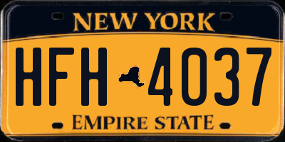 NY license plate HFH4037