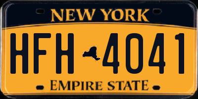 NY license plate HFH4041