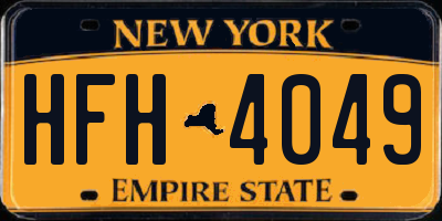 NY license plate HFH4049