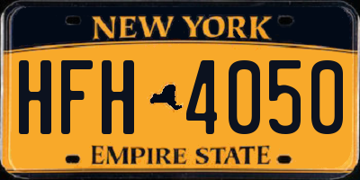 NY license plate HFH4050