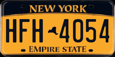 NY license plate HFH4054