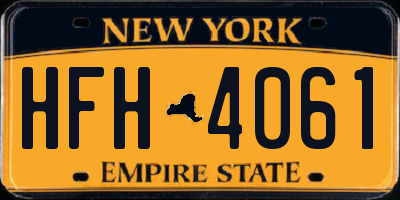 NY license plate HFH4061