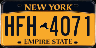 NY license plate HFH4071