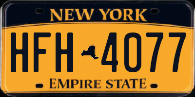 NY license plate HFH4077