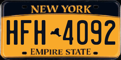 NY license plate HFH4092
