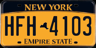 NY license plate HFH4103