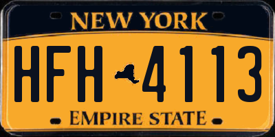 NY license plate HFH4113