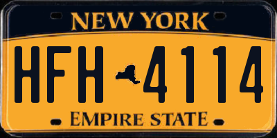 NY license plate HFH4114