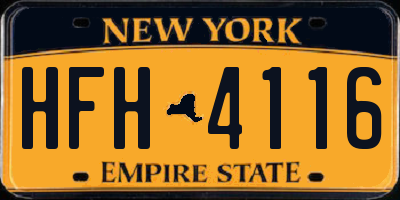 NY license plate HFH4116