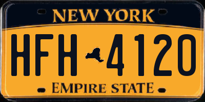 NY license plate HFH4120