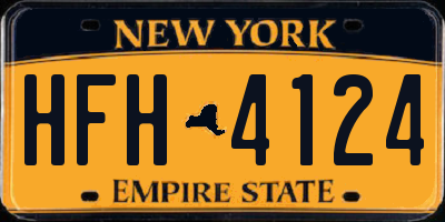 NY license plate HFH4124