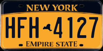 NY license plate HFH4127