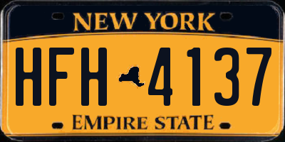 NY license plate HFH4137