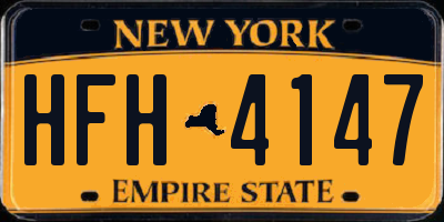 NY license plate HFH4147