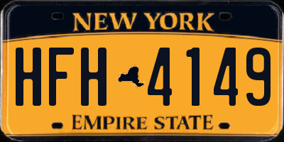 NY license plate HFH4149
