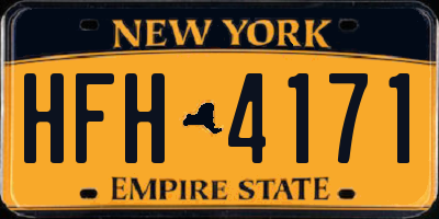 NY license plate HFH4171