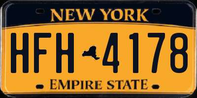 NY license plate HFH4178