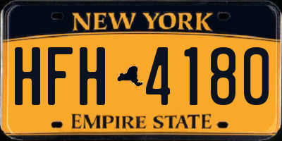 NY license plate HFH4180