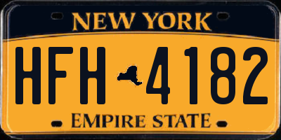 NY license plate HFH4182